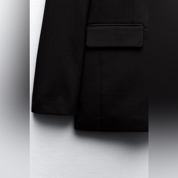 Zara oversize blazer mom boyfriend casual black suit jacket - Picture 11 of 12